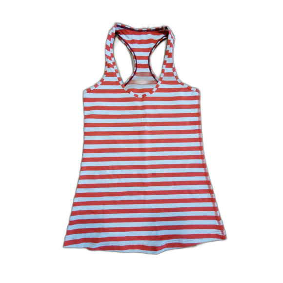 lululemon Womens 4 Cool Racer Back Waldo Stripes Sea Wheeze RARE Unicorn EUC - Picture 1 of 4